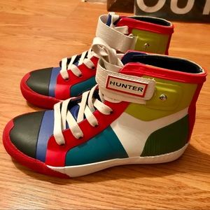 Hunter Multicolor High-top Rain Sneakers -like new